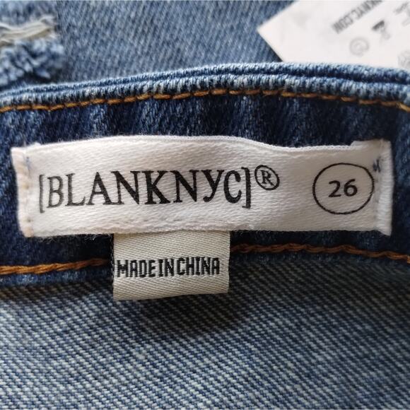 MS BlankNYC Women's The Warren Distressed Blue Ground Rules Denim Shorts NWT 26 - Picture 11 of 12